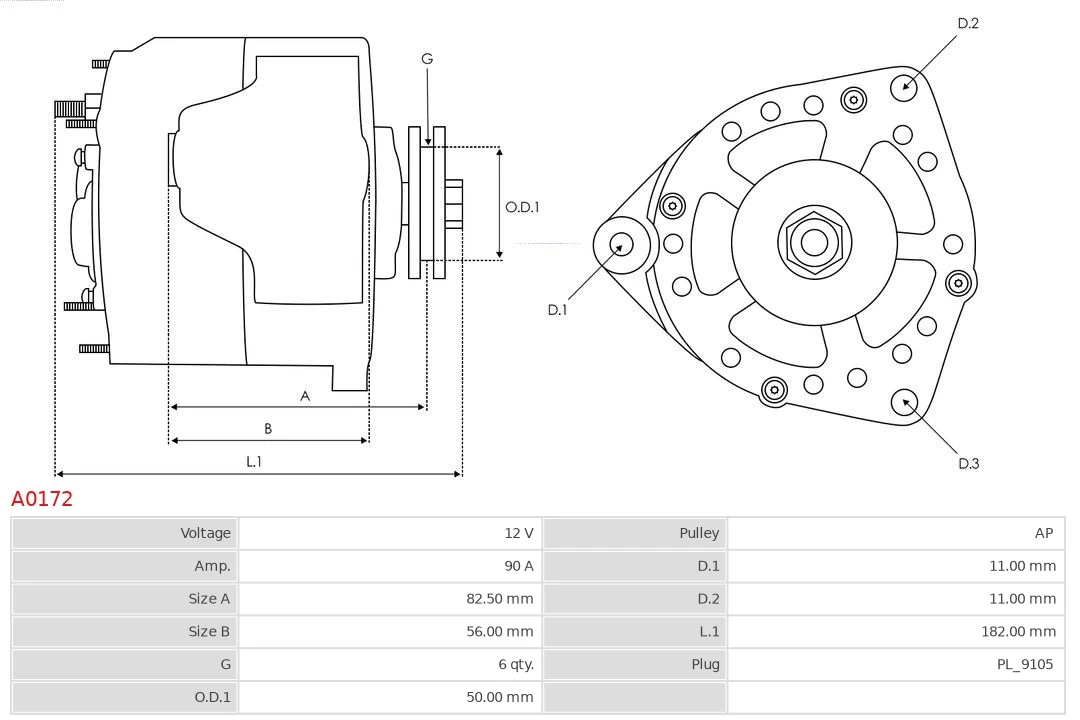 Alternator 0123320029 Mercedes