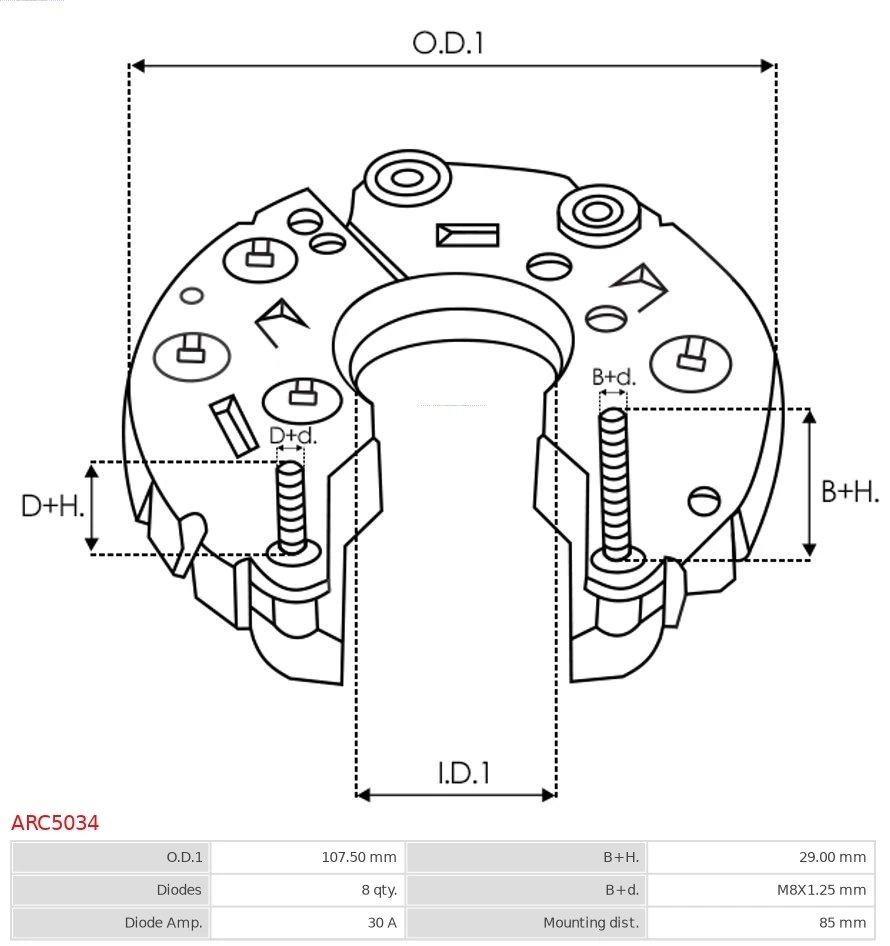 Mostek prostowniczy alternatora = Moster diodowy alternatora Mitsubishi Galant 8 EA