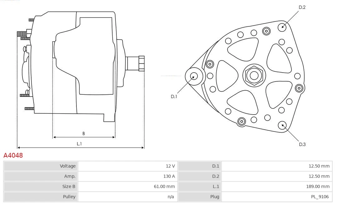 Alternator A4048 As-pl
