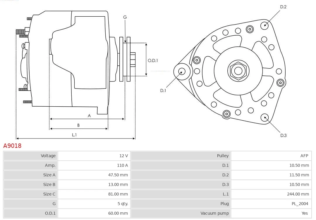 Alternator As-pl A9018