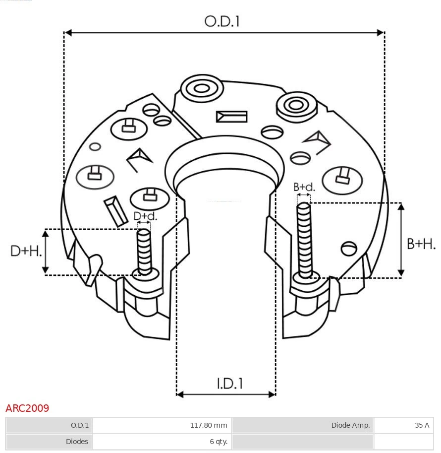 Mostek prostowniczy alternatora = Moster diodowy alternatora Opel Combo