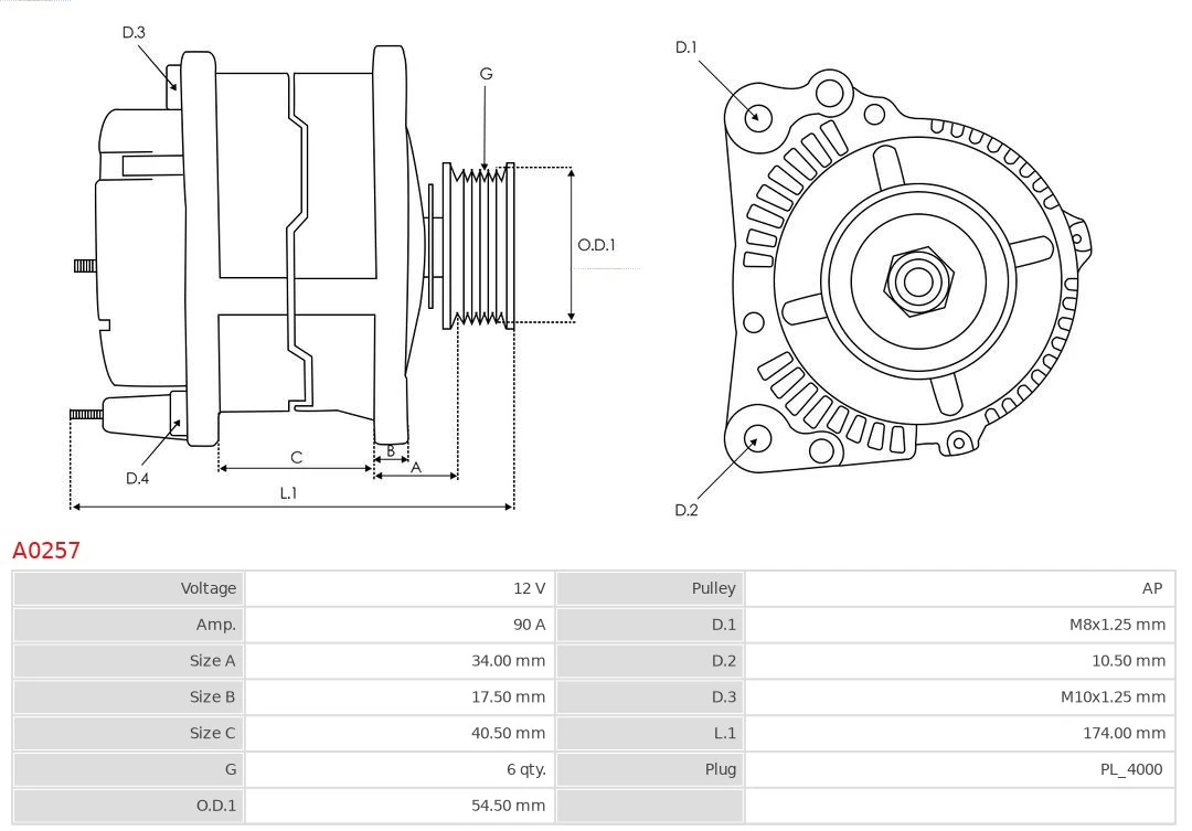 Alternator As-pl A0257