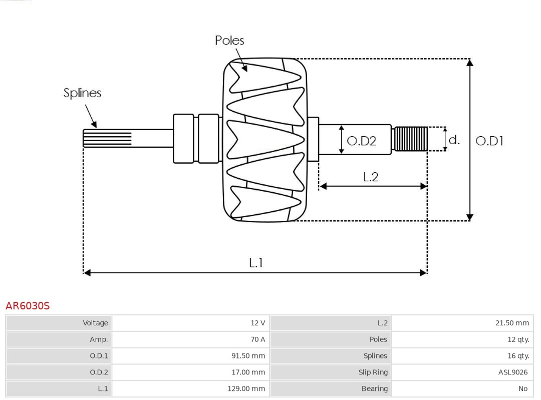 AR6030S As-pl Wirnik alternatora