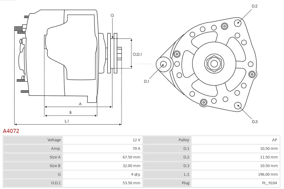 Alternator As-pl A4072