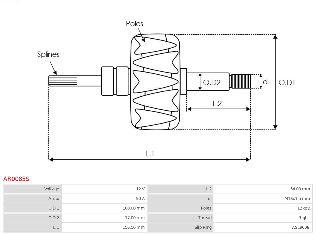Wirnik alternatora Audi 200 44, 44Q