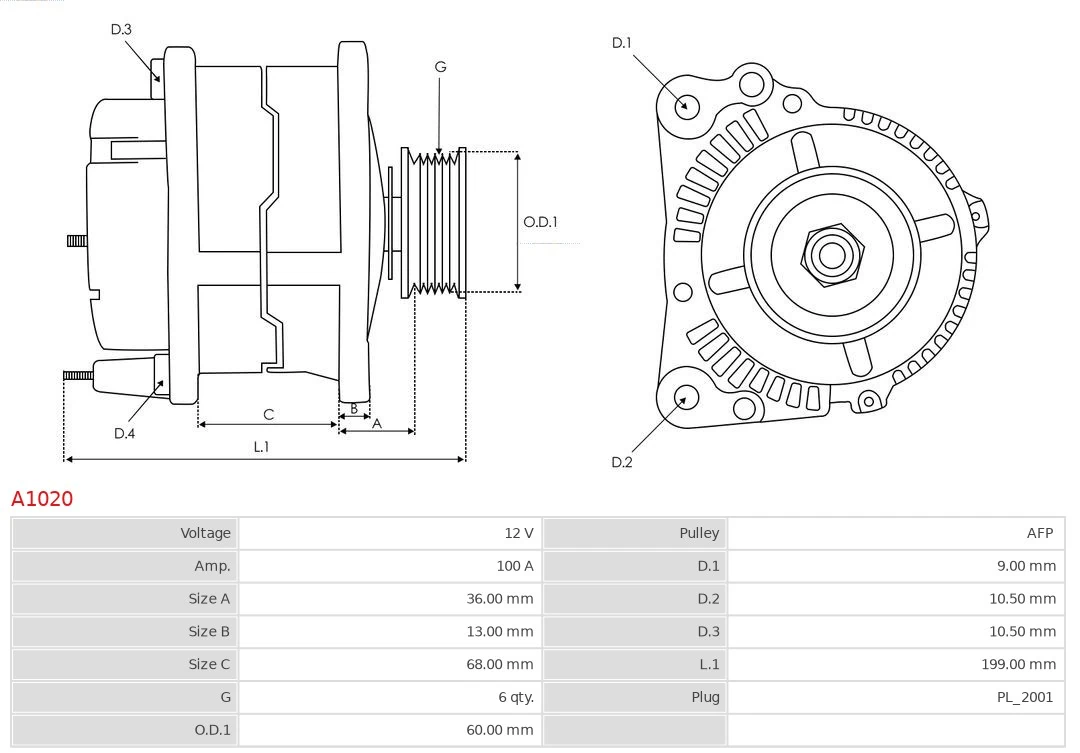 Alternator As-pl A1020