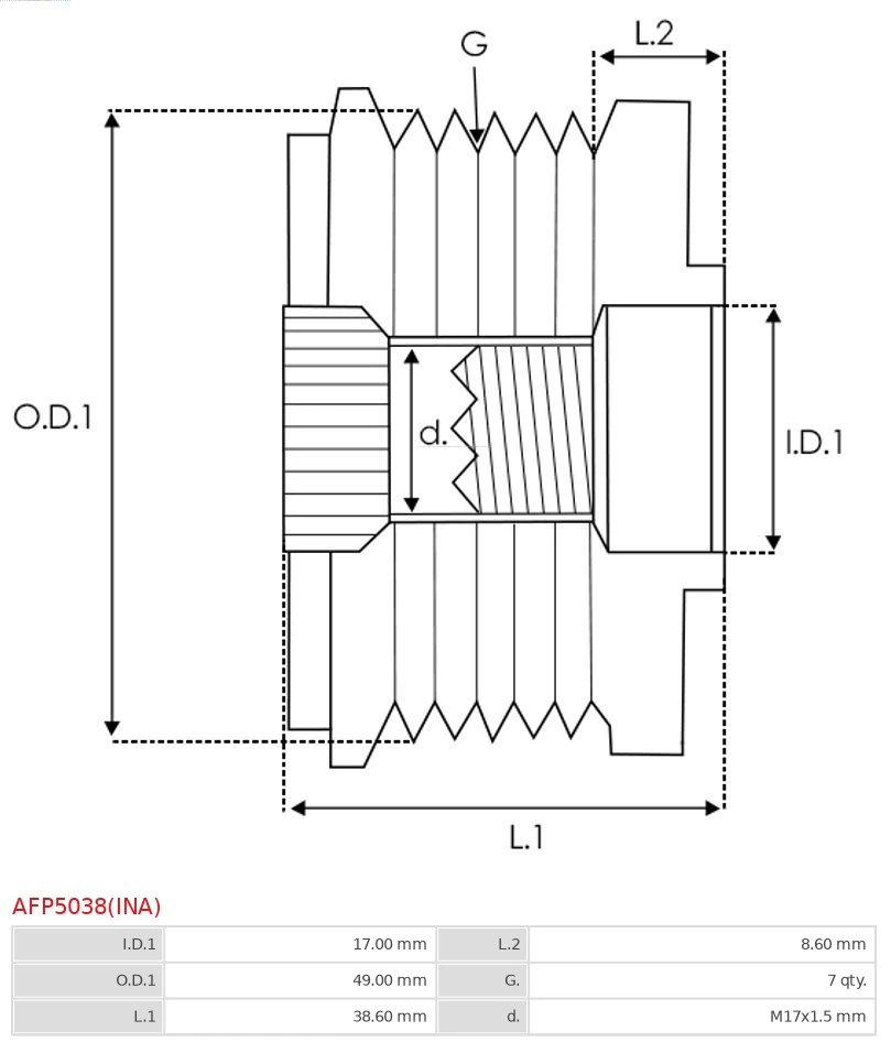 Koło pasowe alternatora do Renault Scenic GRAND IV R9