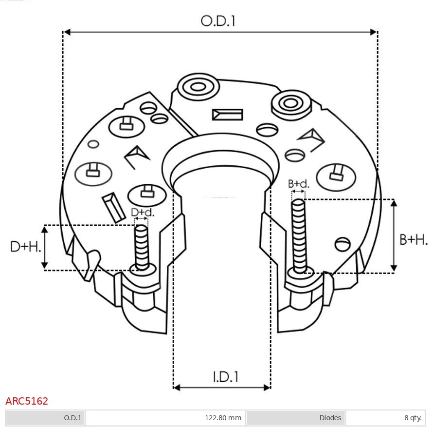 Mostek prostowniczy alternatora = Moster diodowy alternatora KIA Sorento I SUV (JC) (2002 - 2006) cena, od 38,57 USD