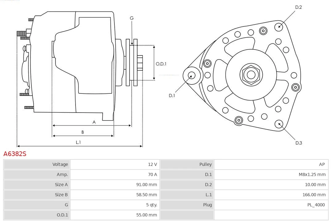 Alternator As-pl A6382S