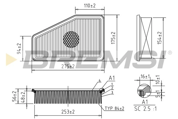 Filtr powietrza K68245310AA Fiat/Alfa/Lancia