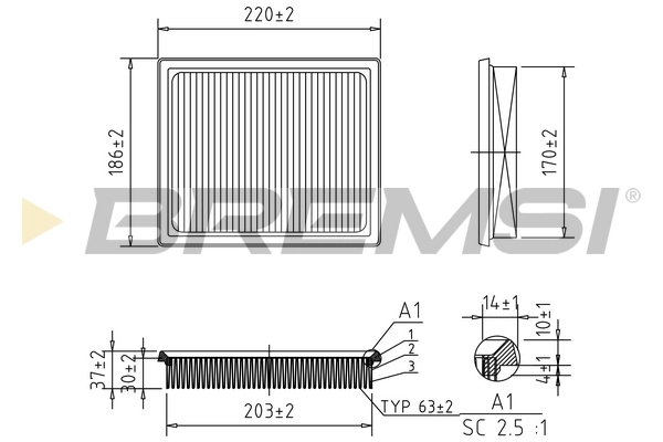 Do koszyka 178010T070 FAW Filtr powietrza