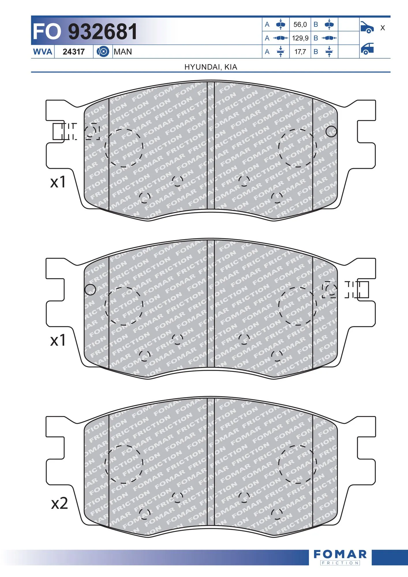 Klocki hamulcowe przednie tarczowe Hyundai Accent III sedana (MC) (2005 - 2012) cena, od 21,90 USD