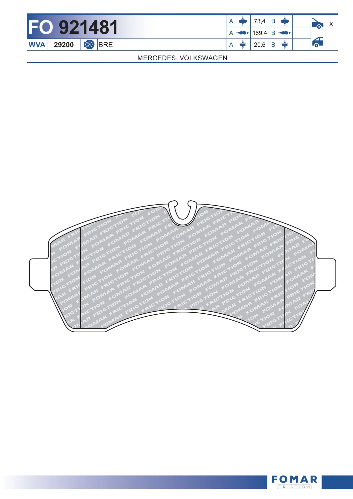 Klocki hamulcowe przednie tarczowe Mercedes Sprinter II 5-t awangarda (906) (2006 - 2020) cena, od 60,65 USD