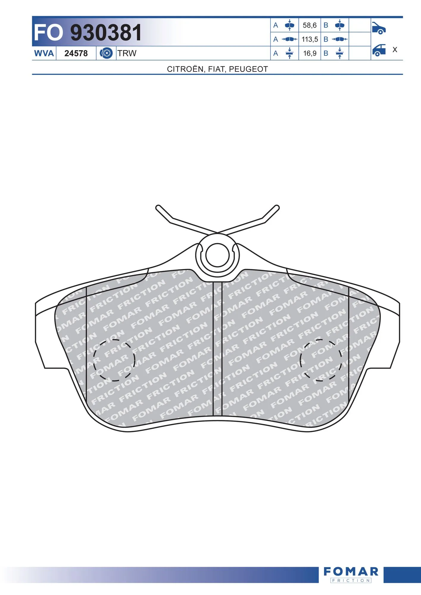 Okładziny (klocki) do hamulców tarczowych tylne Peugeot Expert awangarda (VF) (2007 - 2016) cena, od 35,00 USD