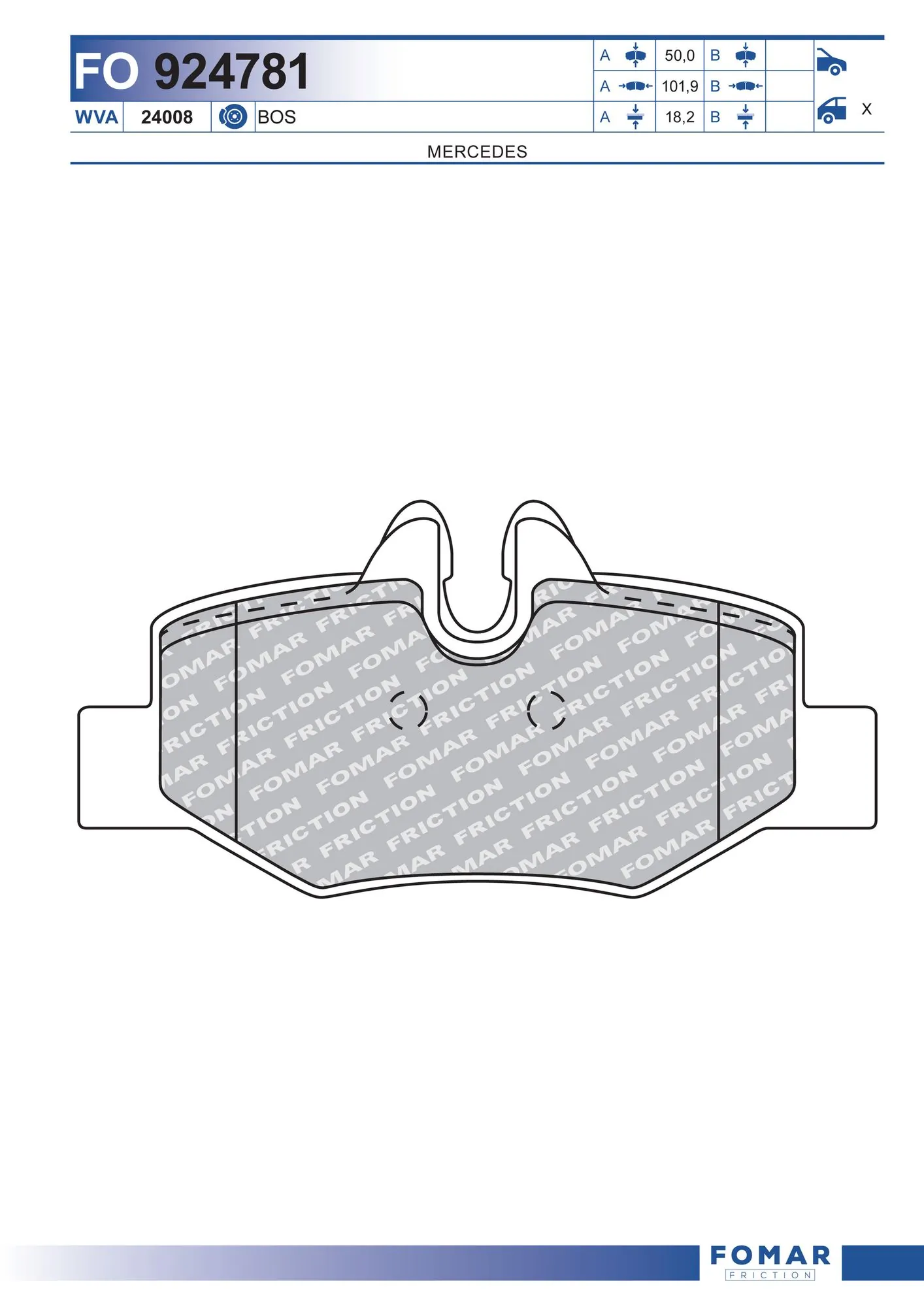 Okładziny (klocki) do hamulców tarczowych tylne Mercedes Viano minivan (W639) (2003 - 2026) cena, od 23,73 USD