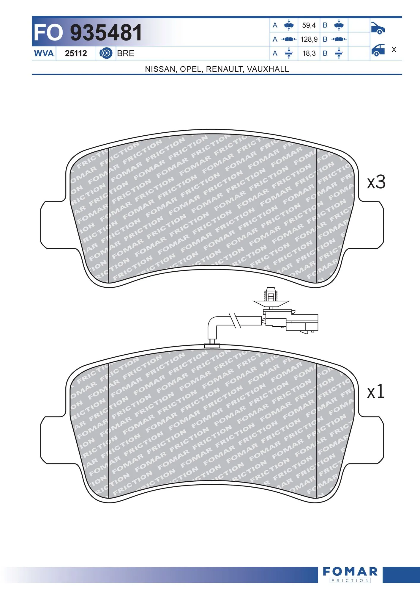 Do koszyka Okładziny (klocki) do hamulców tarczowych tylne Renault Master III FV, JV
