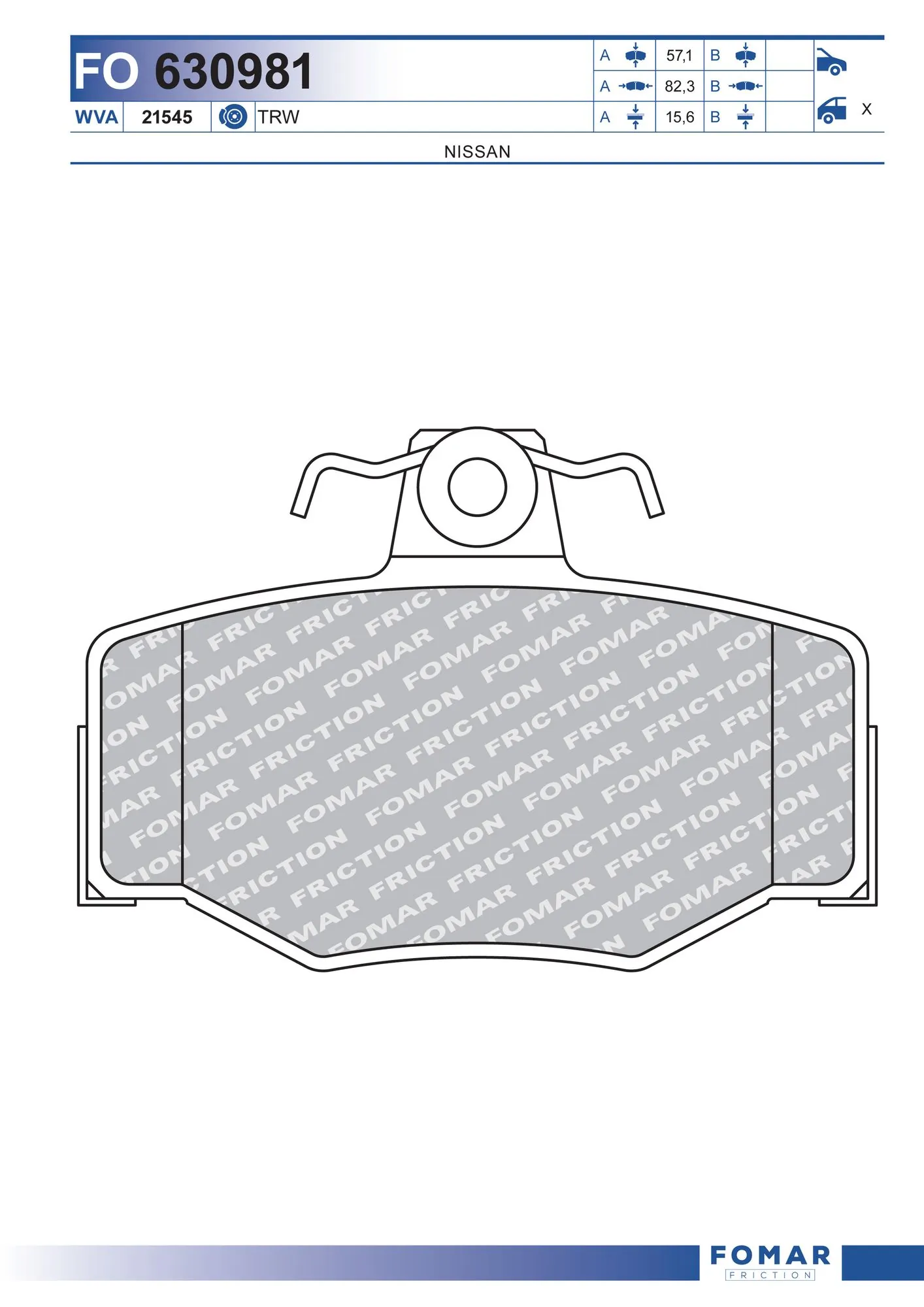 Okładziny (klocki) do hamulców tarczowych tylne do Nissan Almera TINO V10