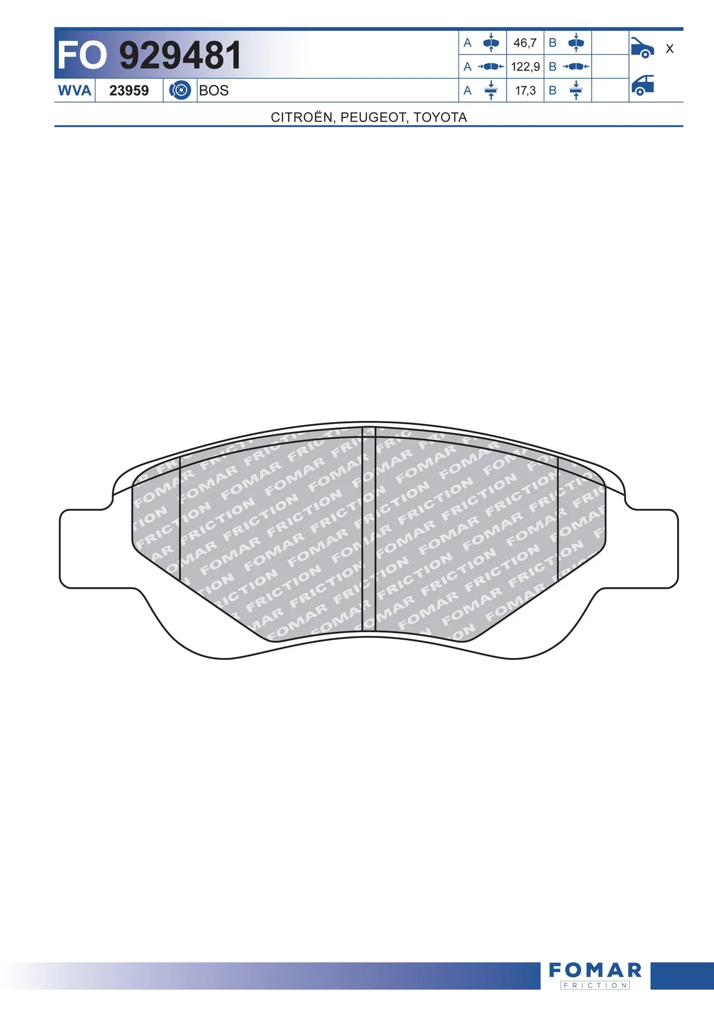 Klocki hamulcowe przednie tarczowe Toyota 044650H030 cena, od 22,60 USD