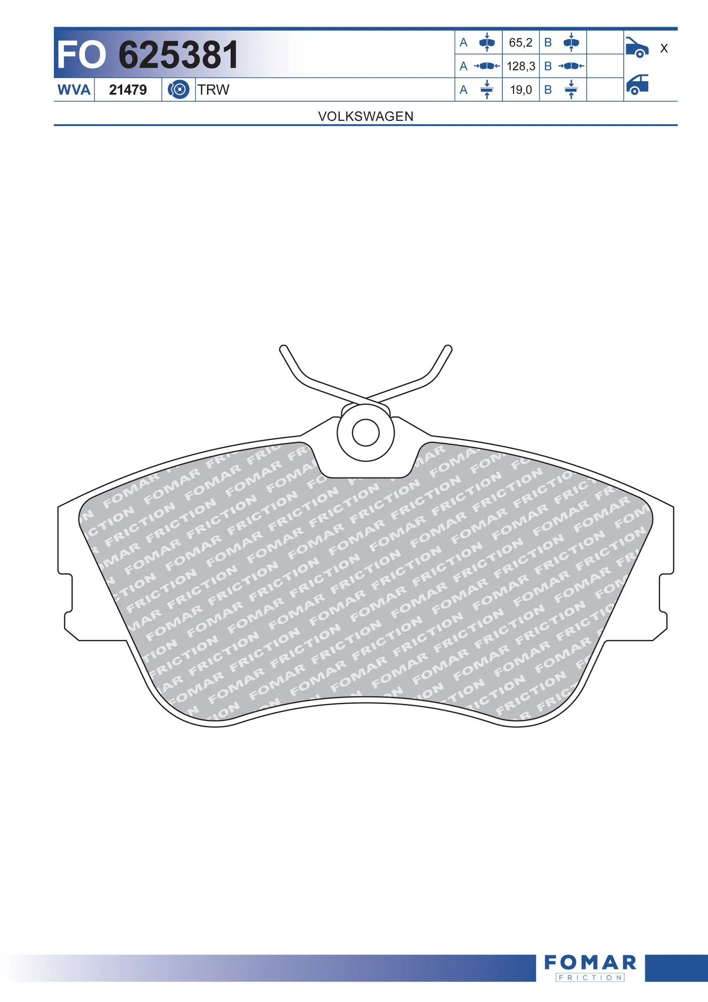 Klocki hamulcowe przednie tarczowe Depo/Loro/Abakus 23101176 cena, od 26,79 USD