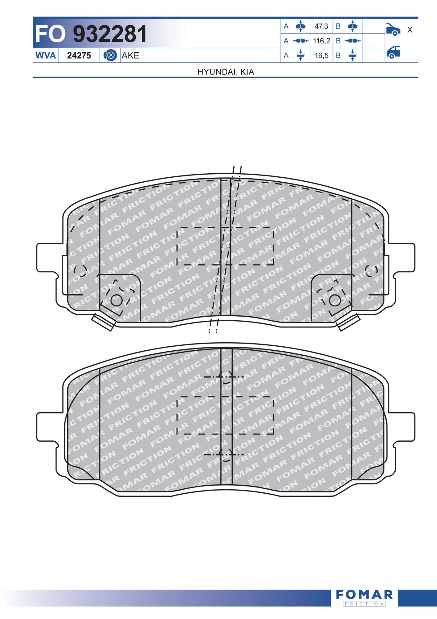 Klocki hamulcowe przednie tarczowe KIA Picanto I hatchback (BA) (2003 - 2007) cena, od 25,68 USD