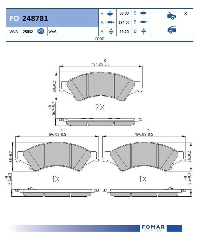 Klocki hamulcowe przednie tarczowe Mazda UCYE3323Z cena, od 34,80 USD