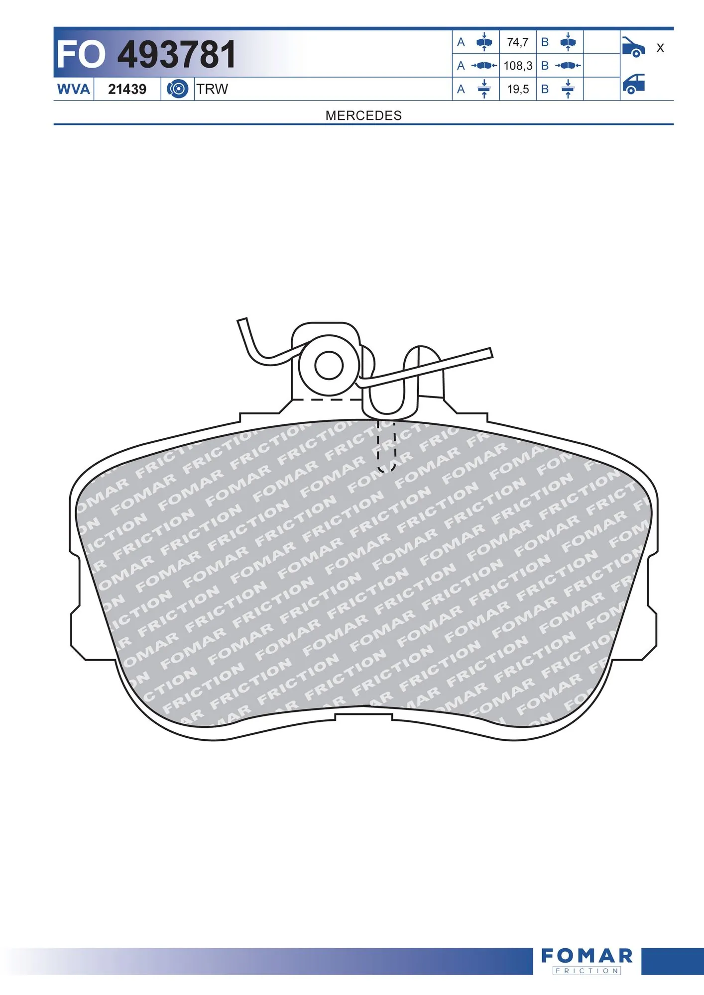 Klocki hamulcowe przednie tarczowe Ford 0024202220 cena, od 16,86 USD