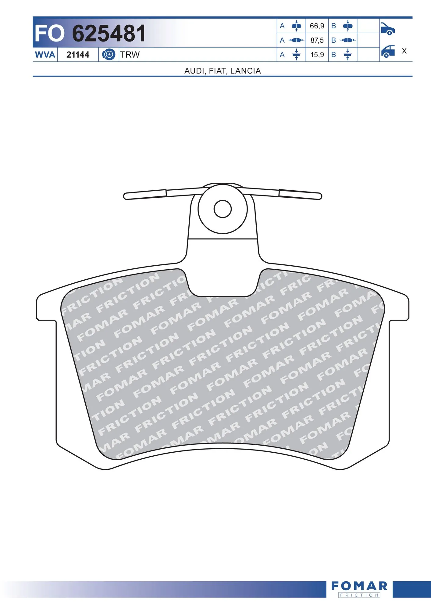 Okładziny (klocki) do hamulców tarczowych tylne Audi 80 B2 sedana (81, 85) (1978 - 1986) cena, od 20,85 USD