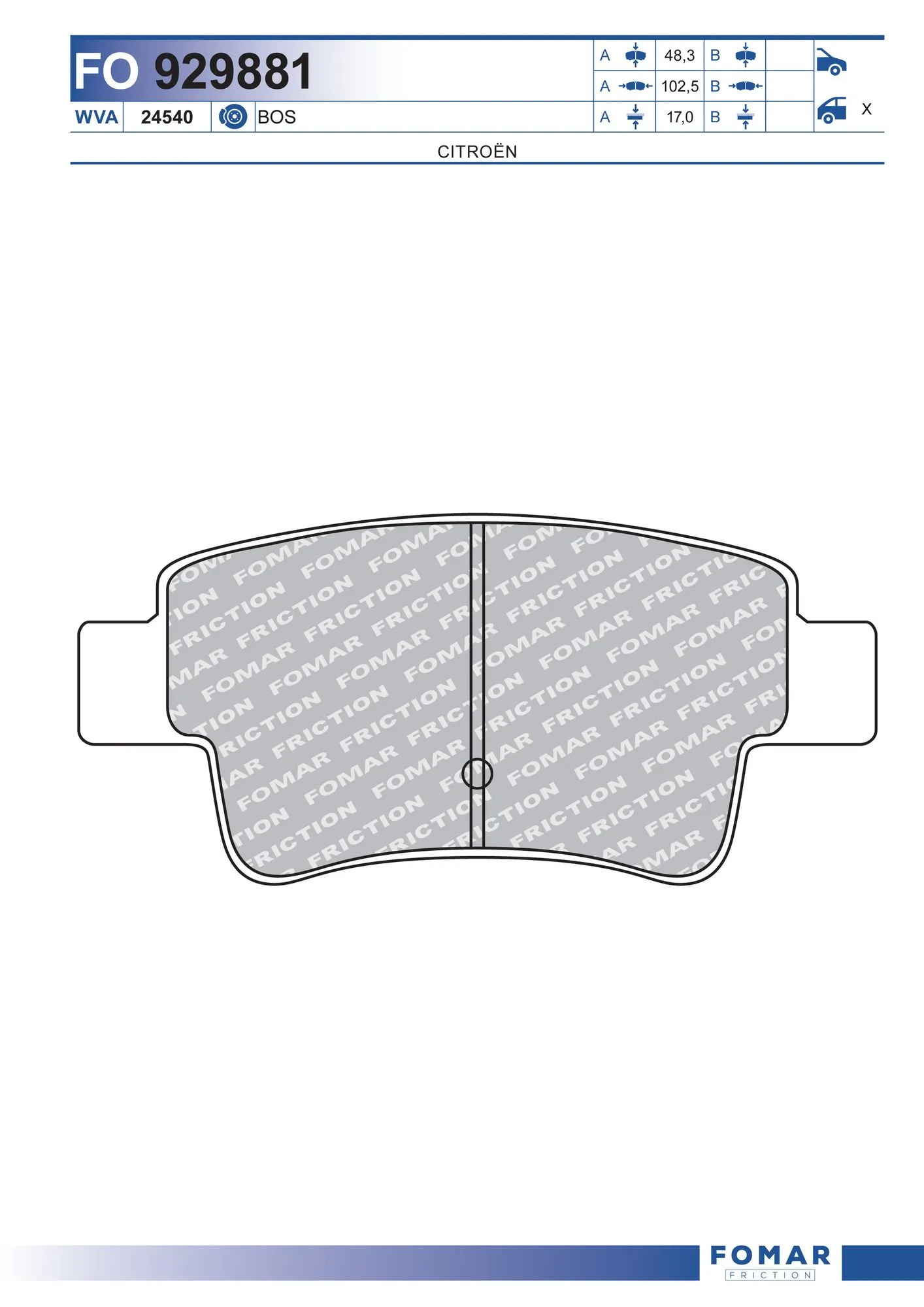 Okładziny (klocki) do hamulców tarczowych tylne Citroen C4 GRAND PICASSO I minivan (UA) (2006 - 2013) cena, od 26,02 USD