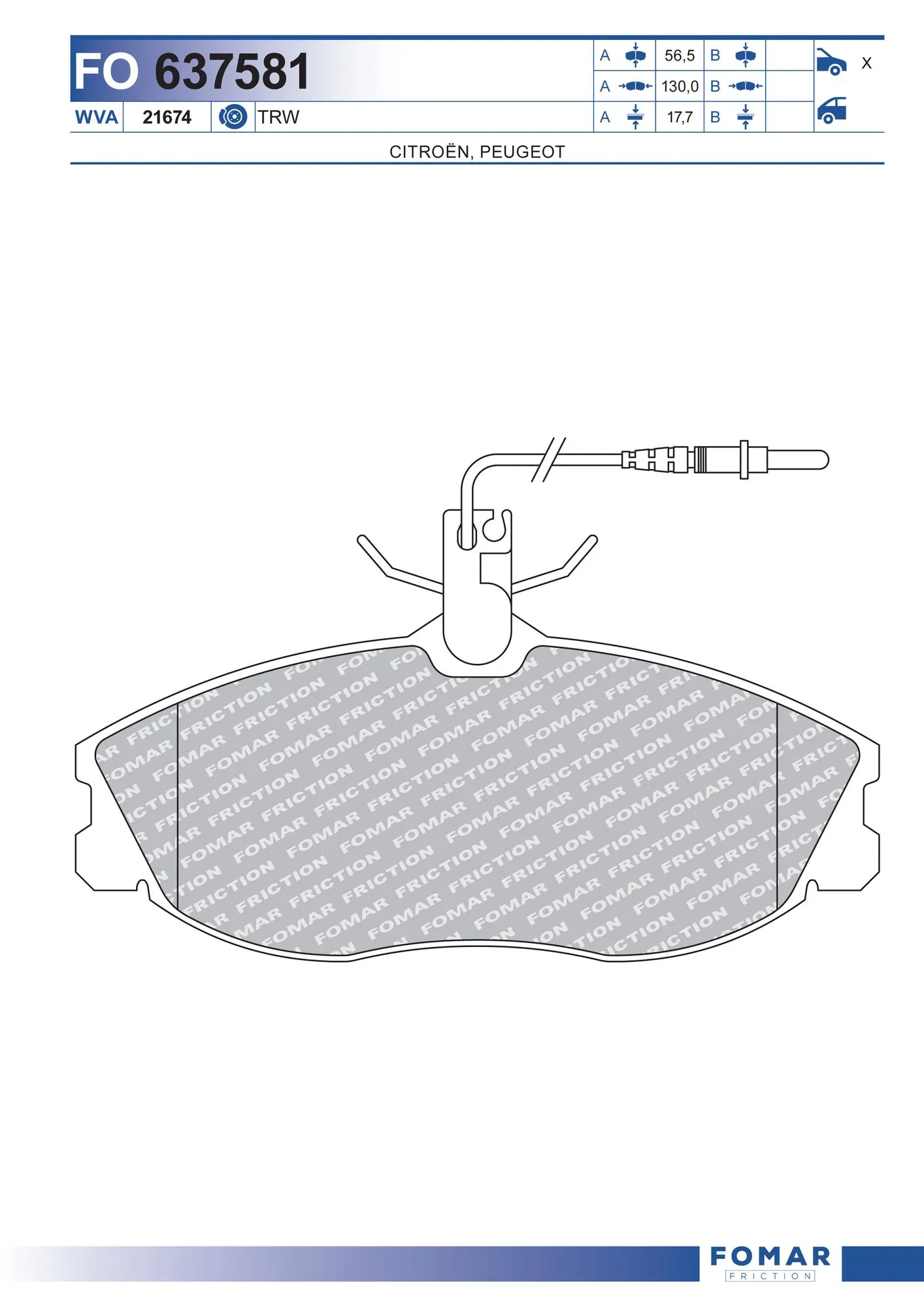 Klocki hamulcowe przednie tarczowe Peugeot 406 coupe (8C) (1997 - 2004) cena, od 38,89 USD