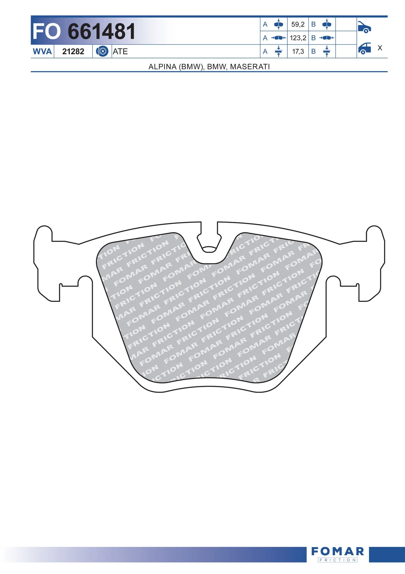 Do koszyka Okładziny (klocki) do hamulców tarczowych tylne BMW 7  E38