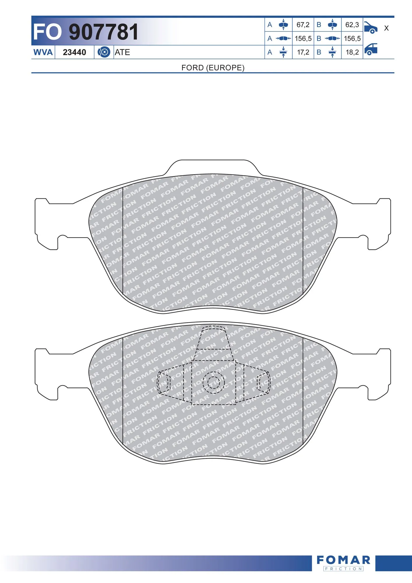 Klocki hamulcowe przednie tarczowe Ford Connect TOURNEO autobus (PU2) (2002 - 2013) cena, od 27,96 USD