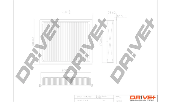 Filtr powietrza 178010T070 FAW
