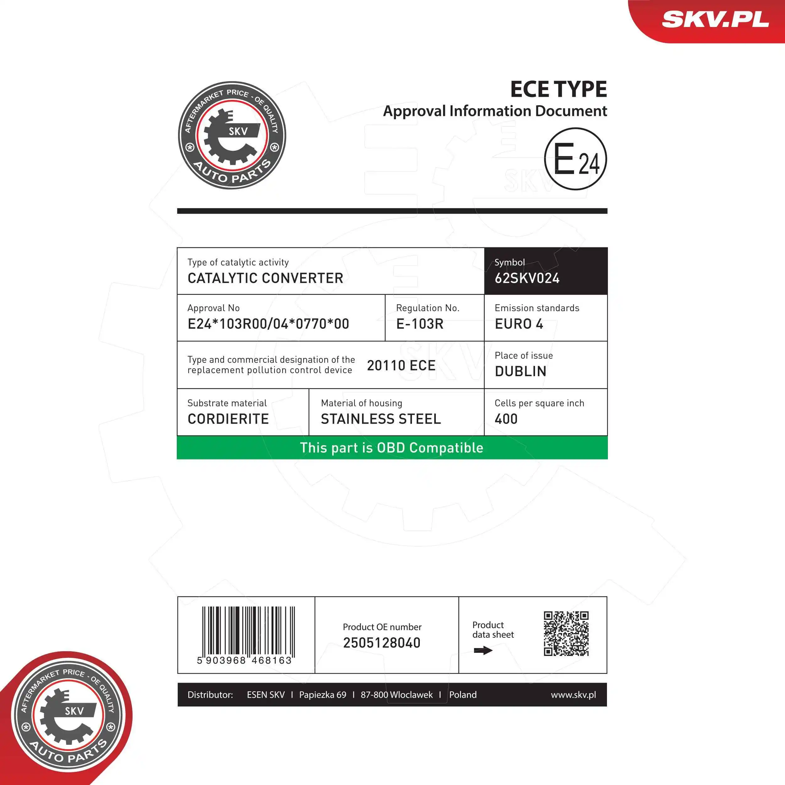 Konwerter-katalizator SKV 62SKV024