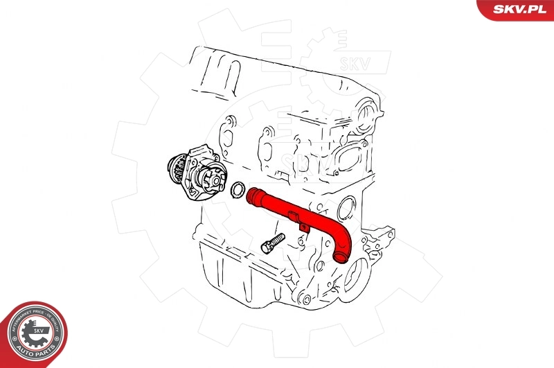 Przewód (króciec) układu chłodzenia Fiat Punto 1 176