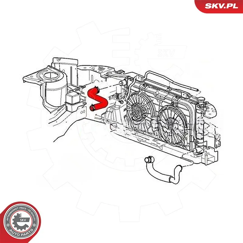 Do koszyka Przewód (króciec) chłodnicy górny Chrysler Voyager III RG, RS