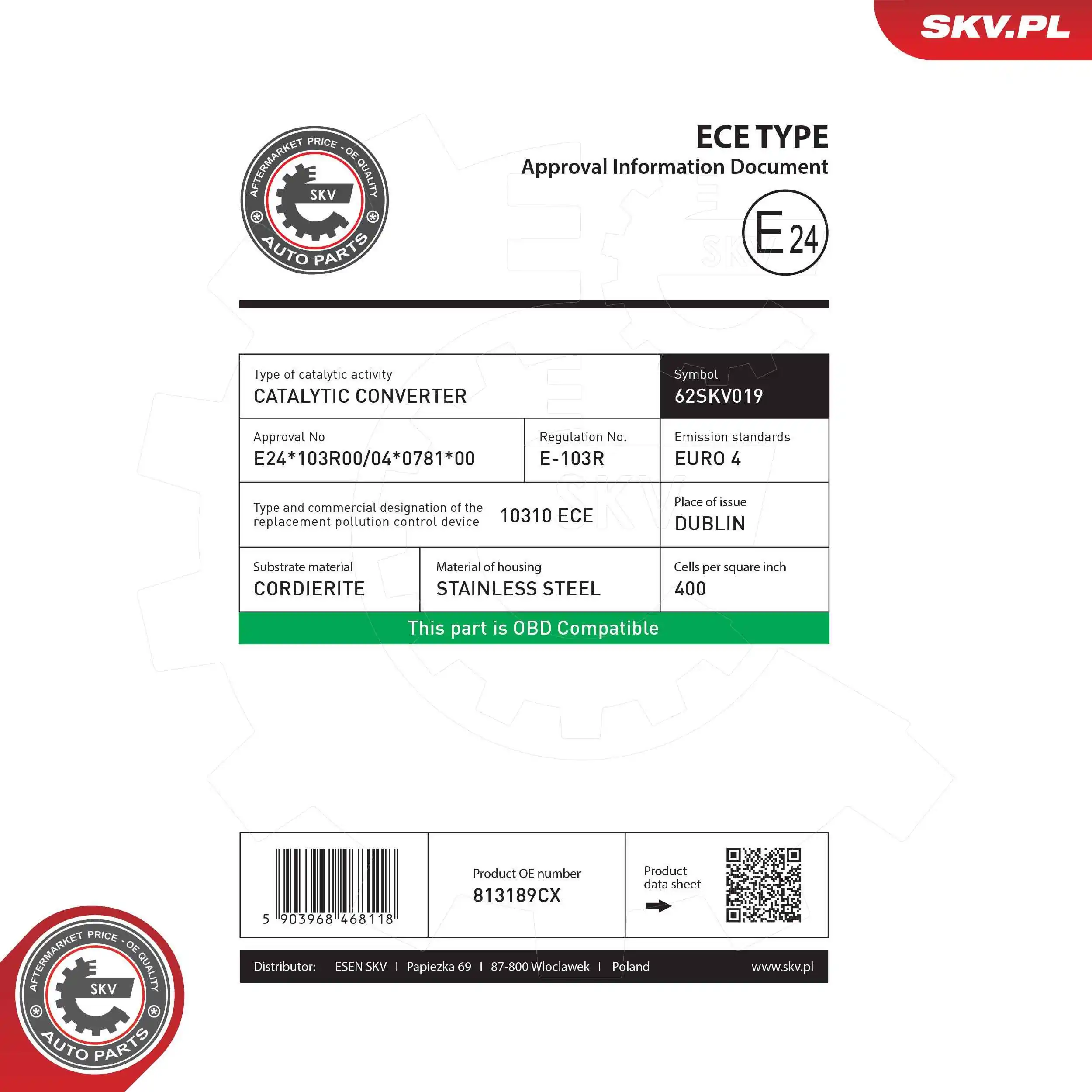 Konwerter-katalizator SKV 62SKV019
