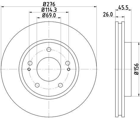 Tarcza hamulcowa przednia Mitsubishi Galant IX sedana (DJ, DM) (2004 - 2012) cena, od 51,92 USD