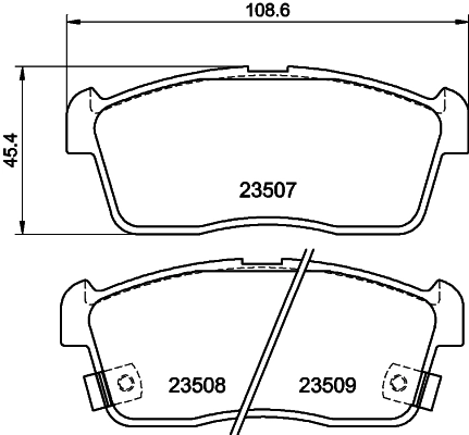 Klocki hamulcowe przednie tarczowe Toyota 04465B1010 cena, od 21,41 USD