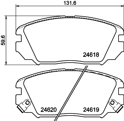Klocki hamulcowe przednie tarczowe Hyundai Grandeur sedana (TG) (2005 - 2010) cena, od 28,05 USD