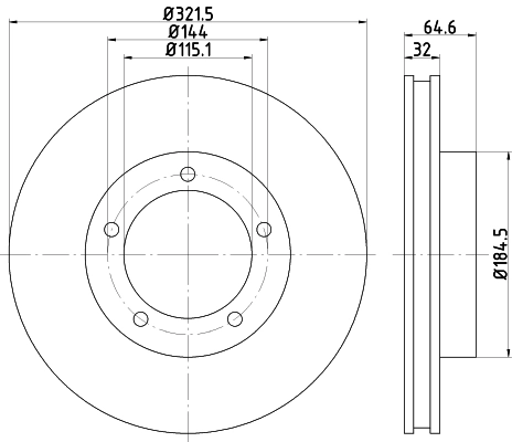 Tarcza hamulcowa przednia 4351260140 Toyota
