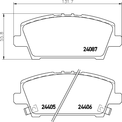 Klocki hamulcowe przednie tarczowe Honda Civic VIII