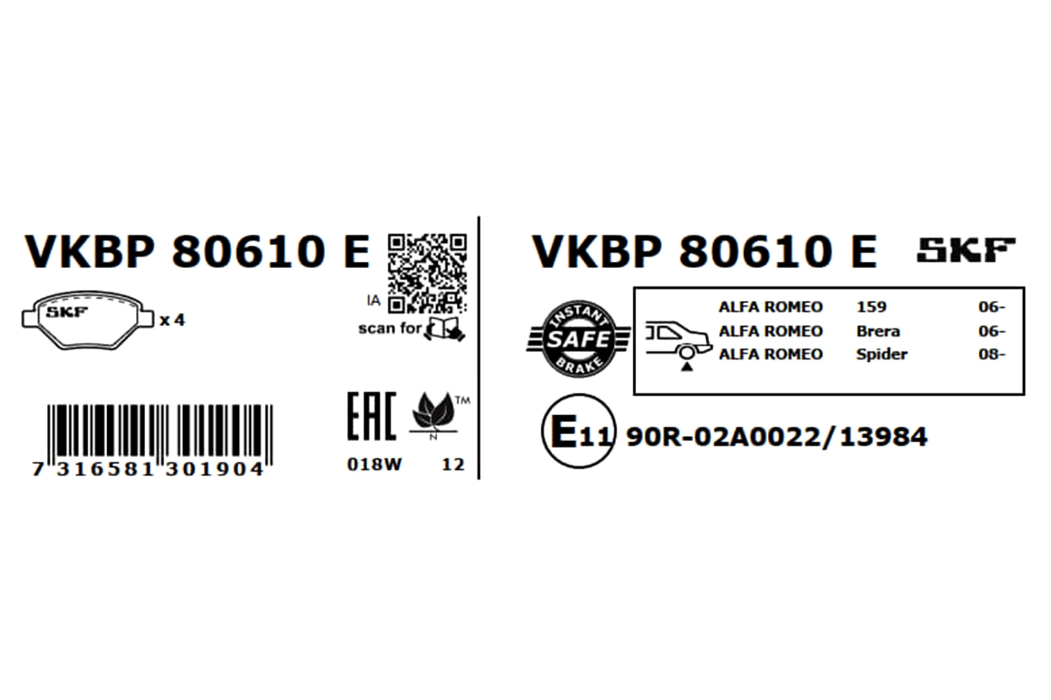 VKBP80610E SKF