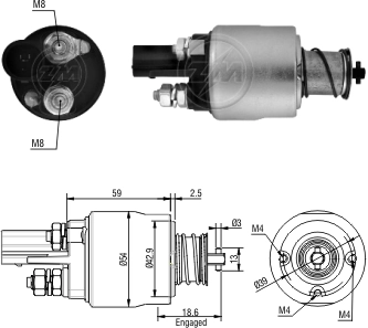 Elektromagnes rozrusznika do Audi A6 C5 4B2, 4B4