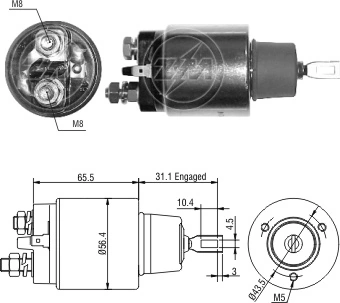 Elektromagnes rozrusznika do Land Rover Freelander L314