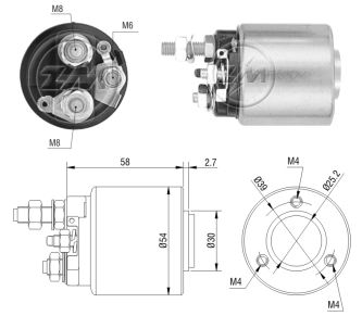 Elektromagnes rozrusznika Fiat Scudo COMBINATO kombi (220P) (1996 - 2006) cena, od 28,42 USD