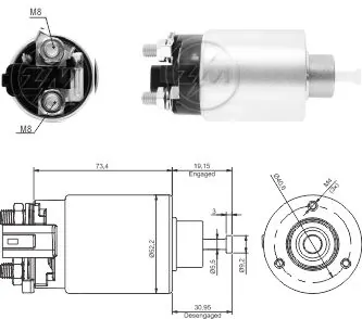 Elektromagnes rozrusznika do KIA Cerato II TD