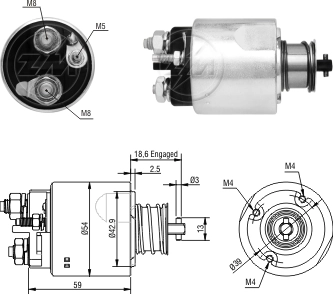 Elektromagnes rozrusznika do Renault Clio SYMBOL LB0, LB1, LB2