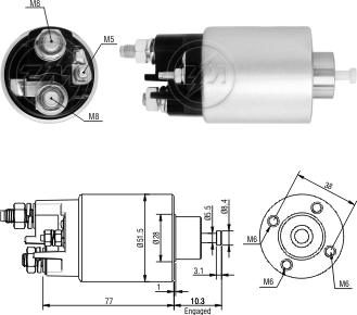 Elektromagnes rozrusznika do Renault Megane IV K9A, K9M, K9N