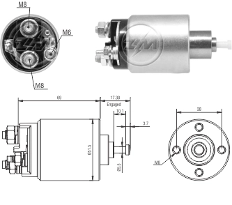 Elektromagnes rozrusznika do Ford Mondeo B4Y