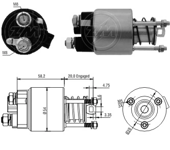Elektromagnes rozrusznika do Toyota Corolla R10